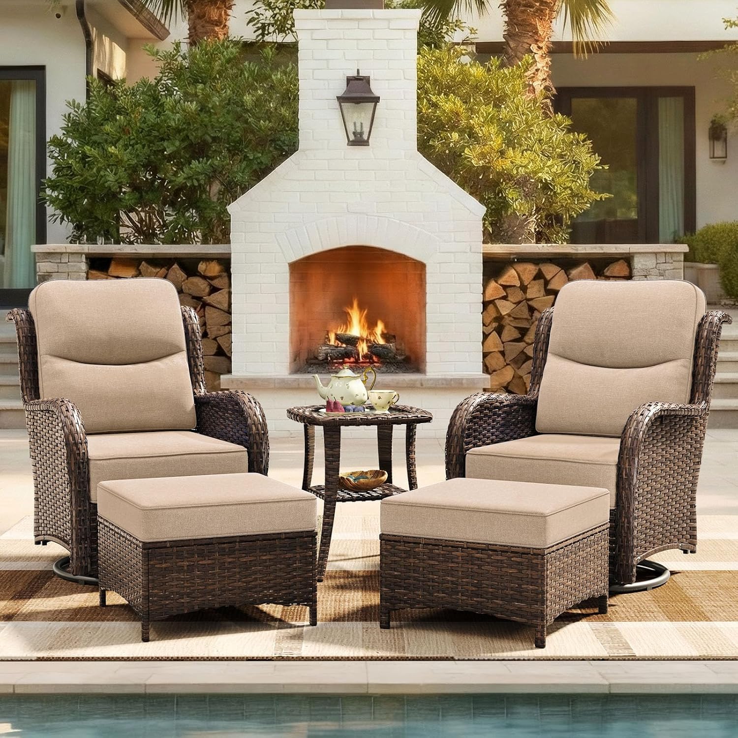 Outdoor Furniture Ofo - Luxuriöses Gartenmöbel-Set mit 15 cm dicken
