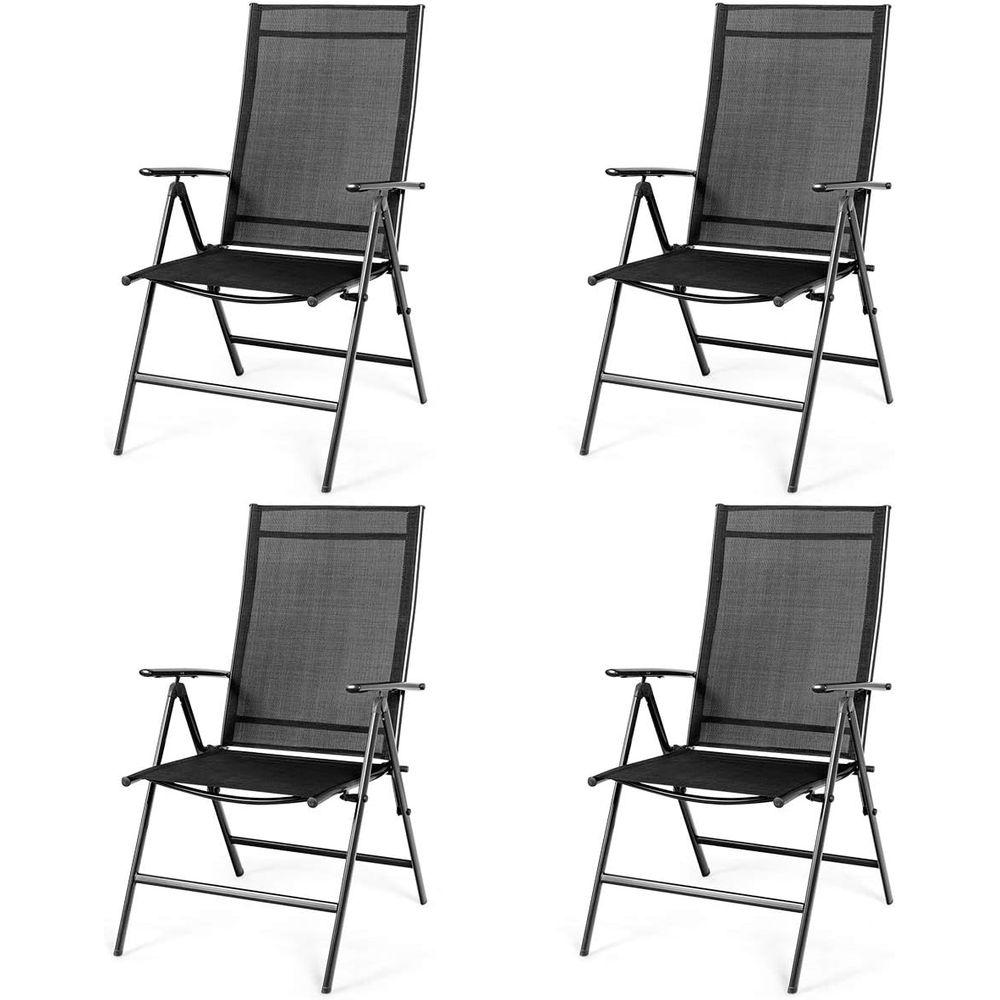 Outdoor Furniture Ofo - Set mit 4 Terrassen-Esszimmerstühlen, klappbaren Gartenstühlen,