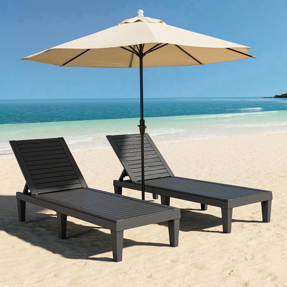 Outdoor Furniture Ofo - 2er-Set, leichte Gartenstühle, wasserdichte Sonnenliegen, 5-fach
