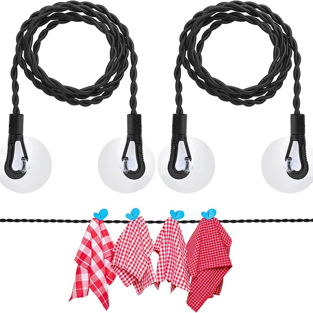 Outdoor Furniture Rope - Einziehbare Wäscheleine mit Saugnapf-Haken-Design für Innen