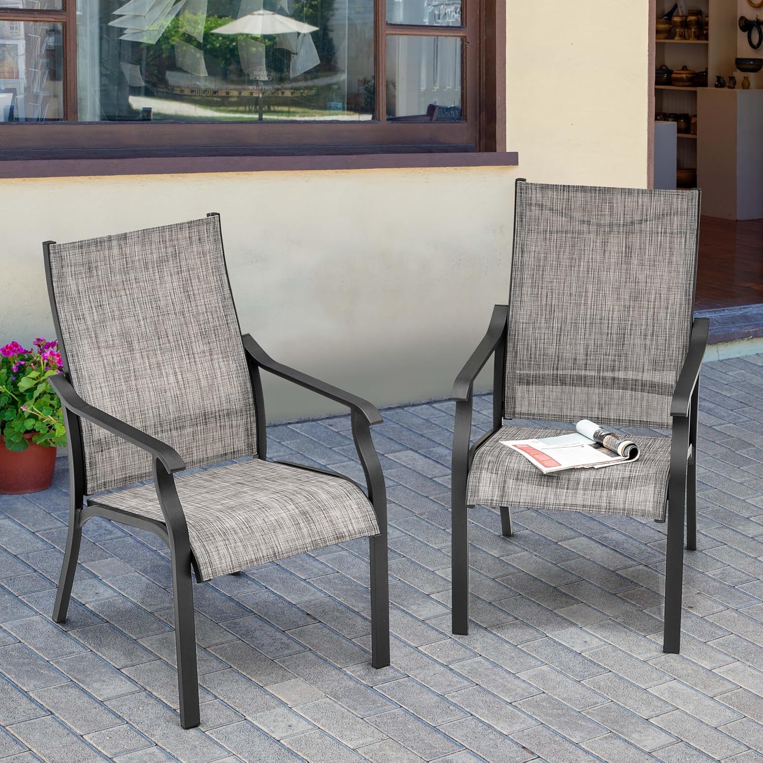 Outdoor Furniture Quick Dry - Gartenstuhl 2 Stück, Textilene & Aluminiumrahmen