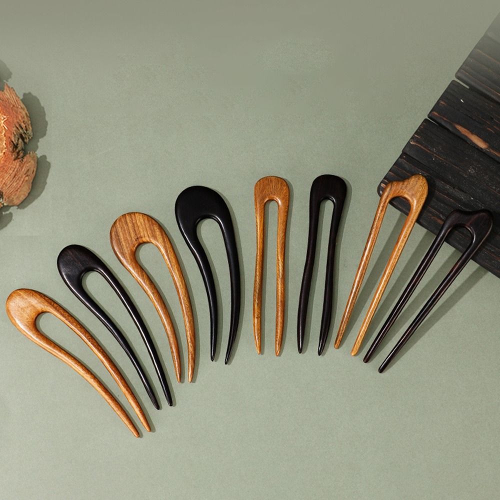 Outdoor Furniture Decor - Kopfbedeckung U-förmige hölzerne Haarstäbchen Retro Vintage