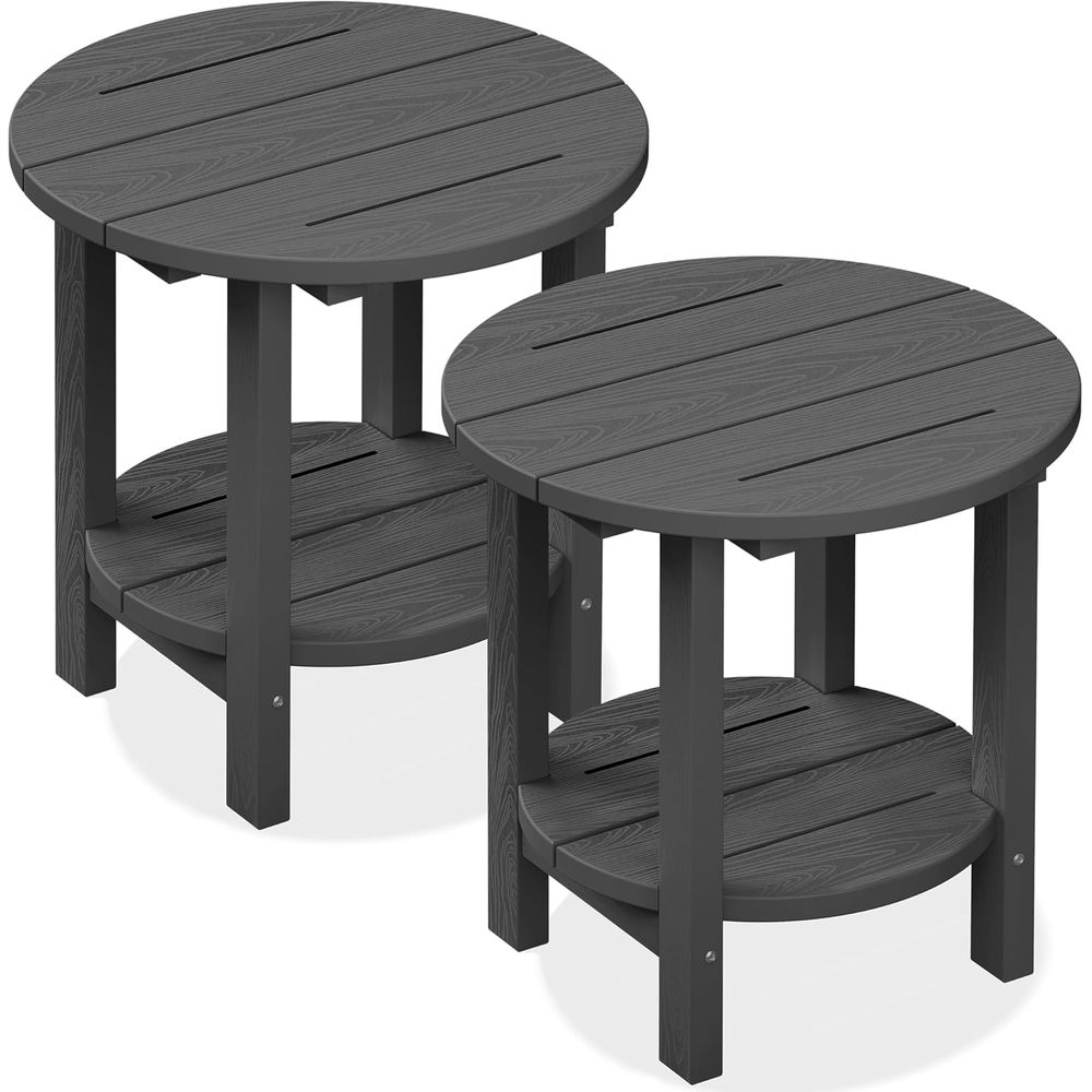 Outdoor Furniture Ofo - Rundes Outdoor-Beistelltisch-Set o 2, kleiner doppelter