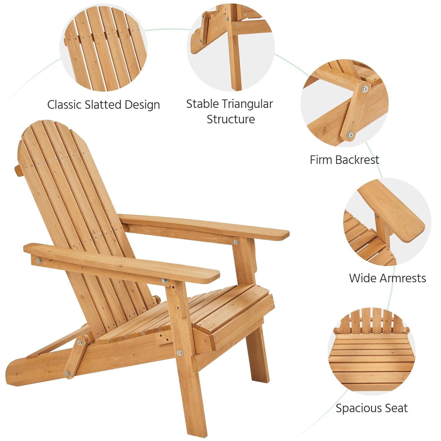 Klappbarer Adirondack-Stuhl, 2 – Outdoor Furniture Lounge Set Bewertung und Preis
