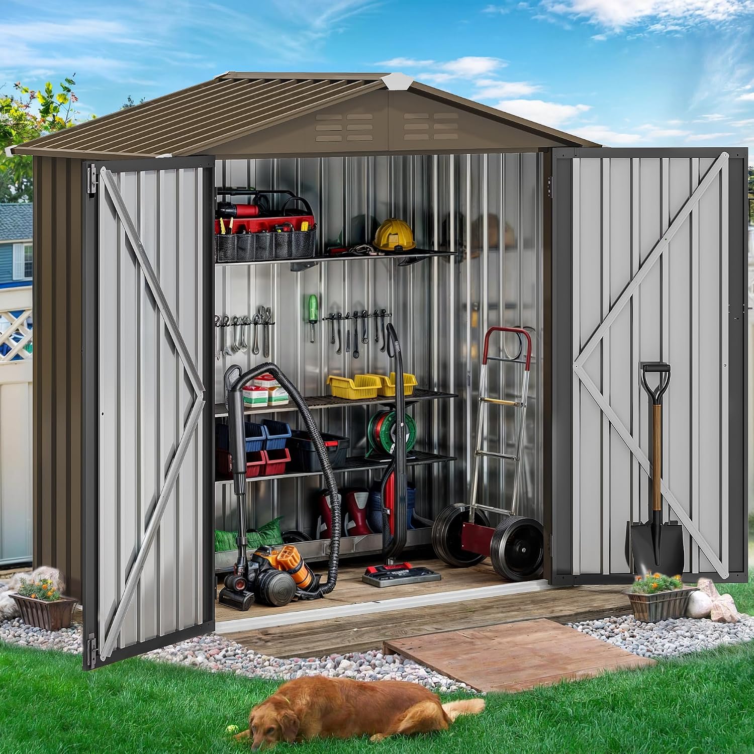 6x4ft Metall-Gartenhaus, wasse – Outdoor Furniture Waterproof Bewertung und Preis