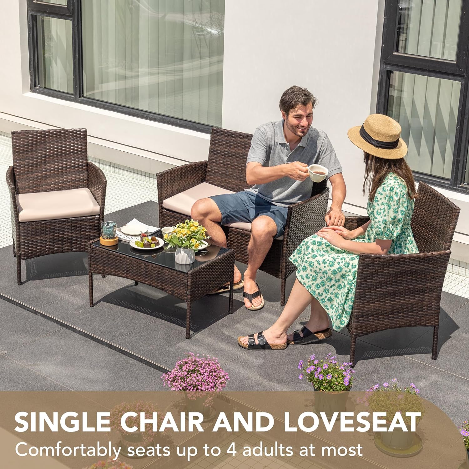 4-teiliges Outdoor-Gartenmöbel – Outdoor Furniture Ofo Bewertung und Preis