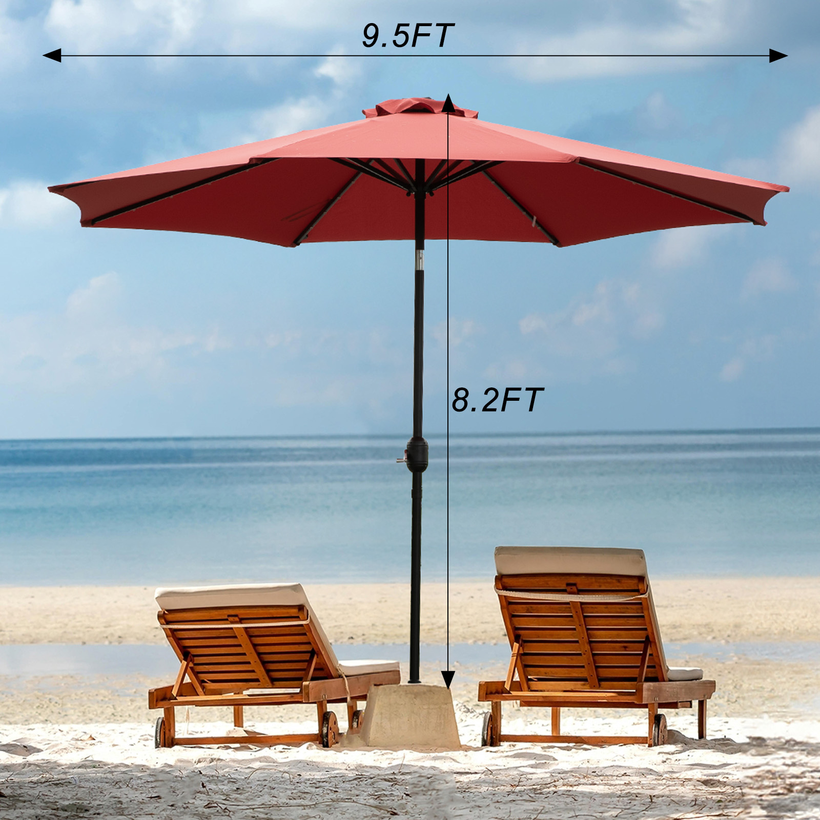 JHK 10 Fuß Solar-Terrassenschi – Outdoor Furniture With Umbrella Bewertung und Preis