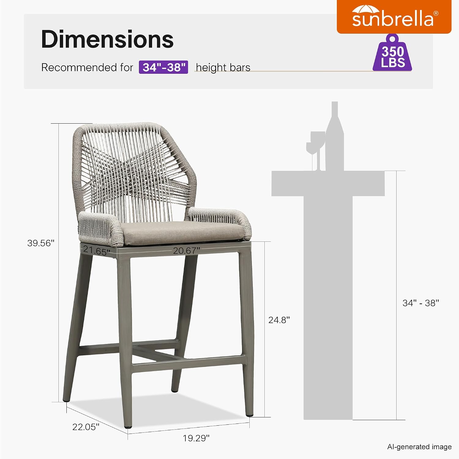 Taupefarbene Barhocker 2 Stück – Outdoor Furniture Quick Dry Bewertung und Preis