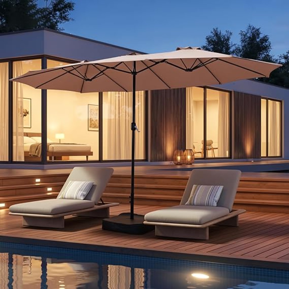 15 Fuß Terrassenschirm mit int – Outdoor Furniture With Umbrella Bewertung und Preis