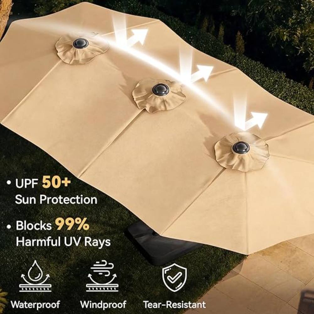 15 Fuß Terrassenschirm mit int – Outdoor Furniture With Umbrella Bewertung und Preis